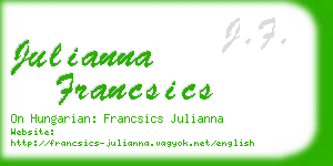 julianna francsics business card